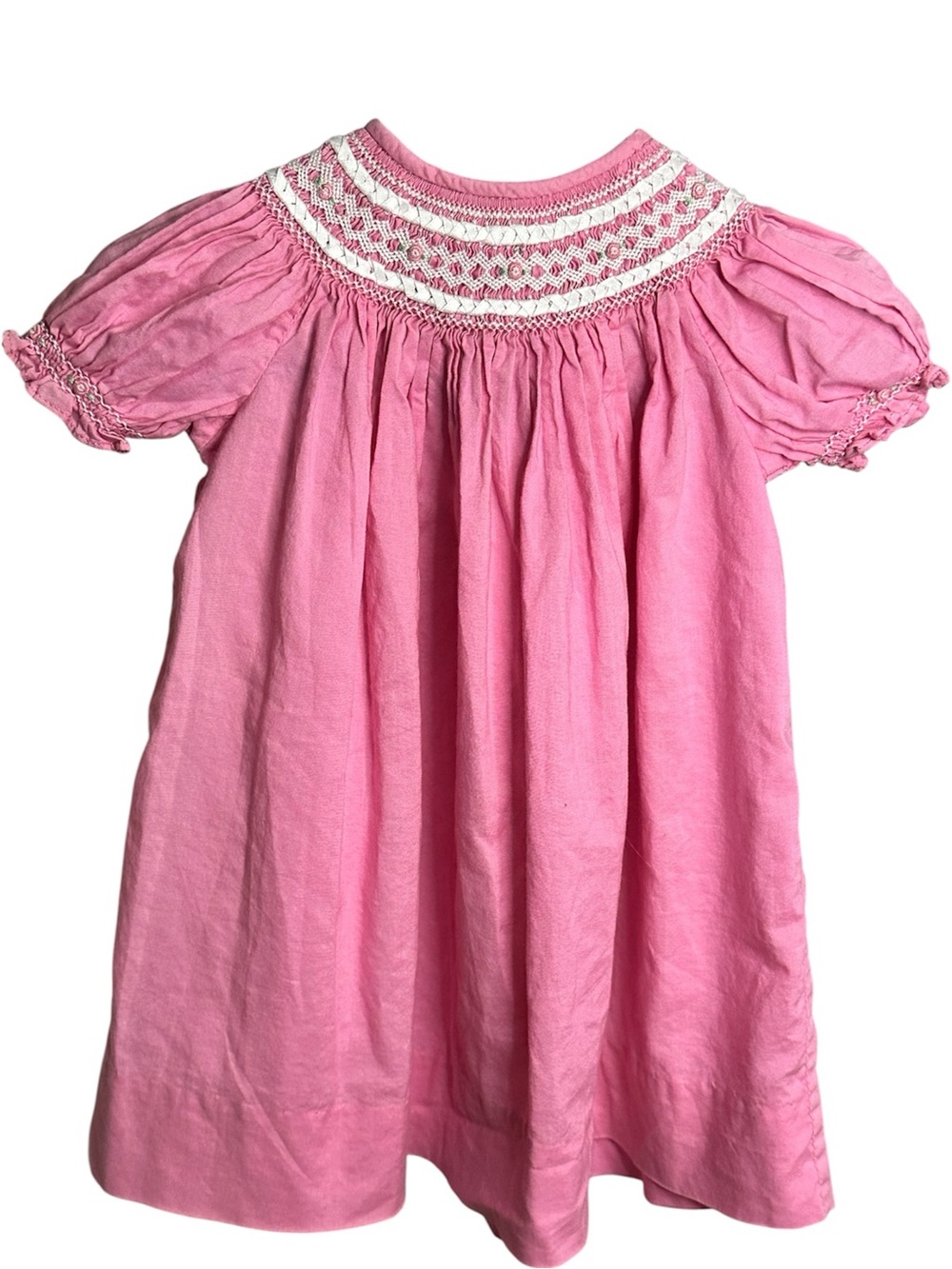 Vintage Strasburg Newborn Pink Hand Smocked Bishop Dress Heirloom Baby Girl